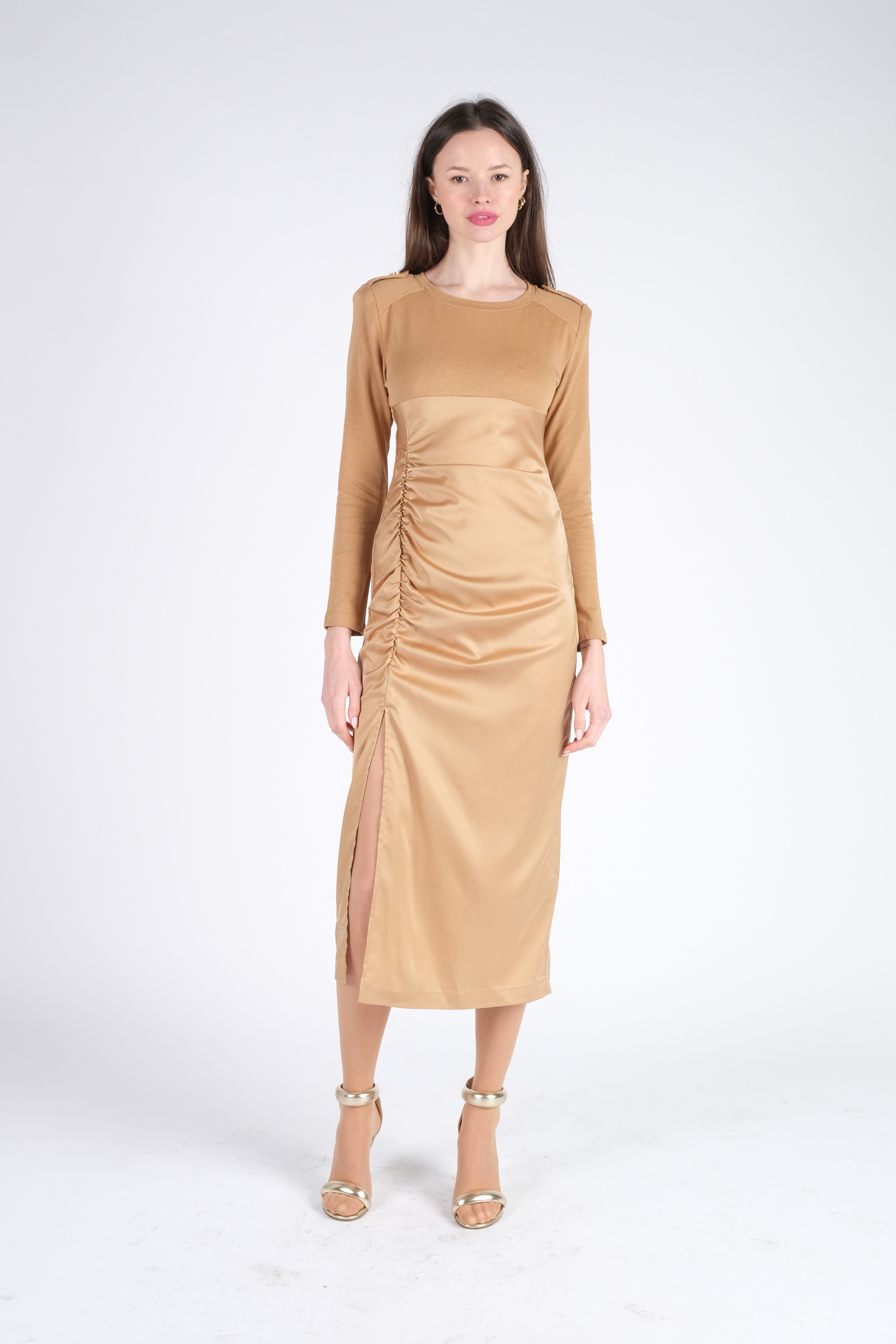 Beige Satin Dress Beige Satin Dress