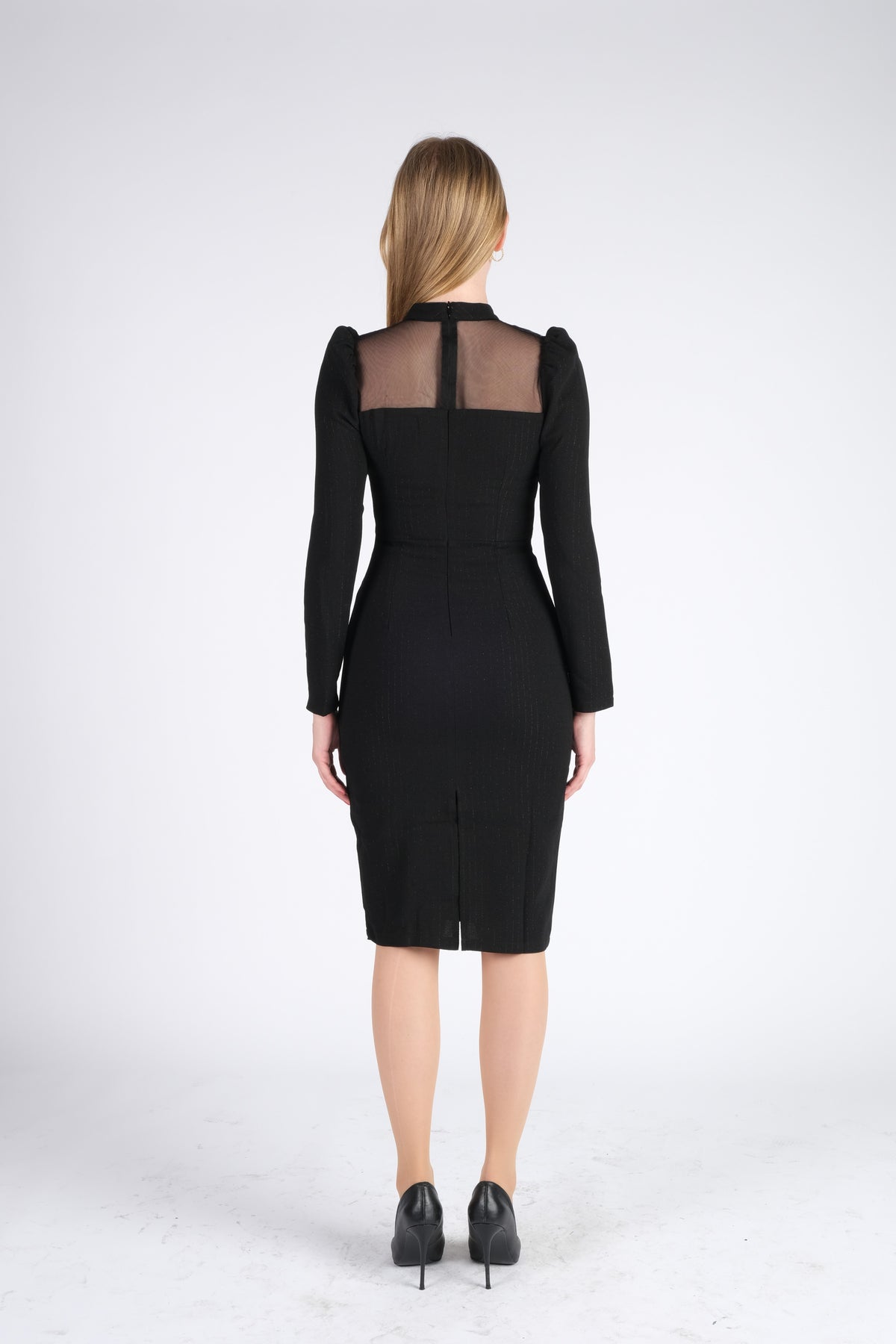 Black Midi Dress with Sequins