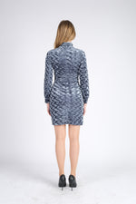 Light Blue Velvet Dress