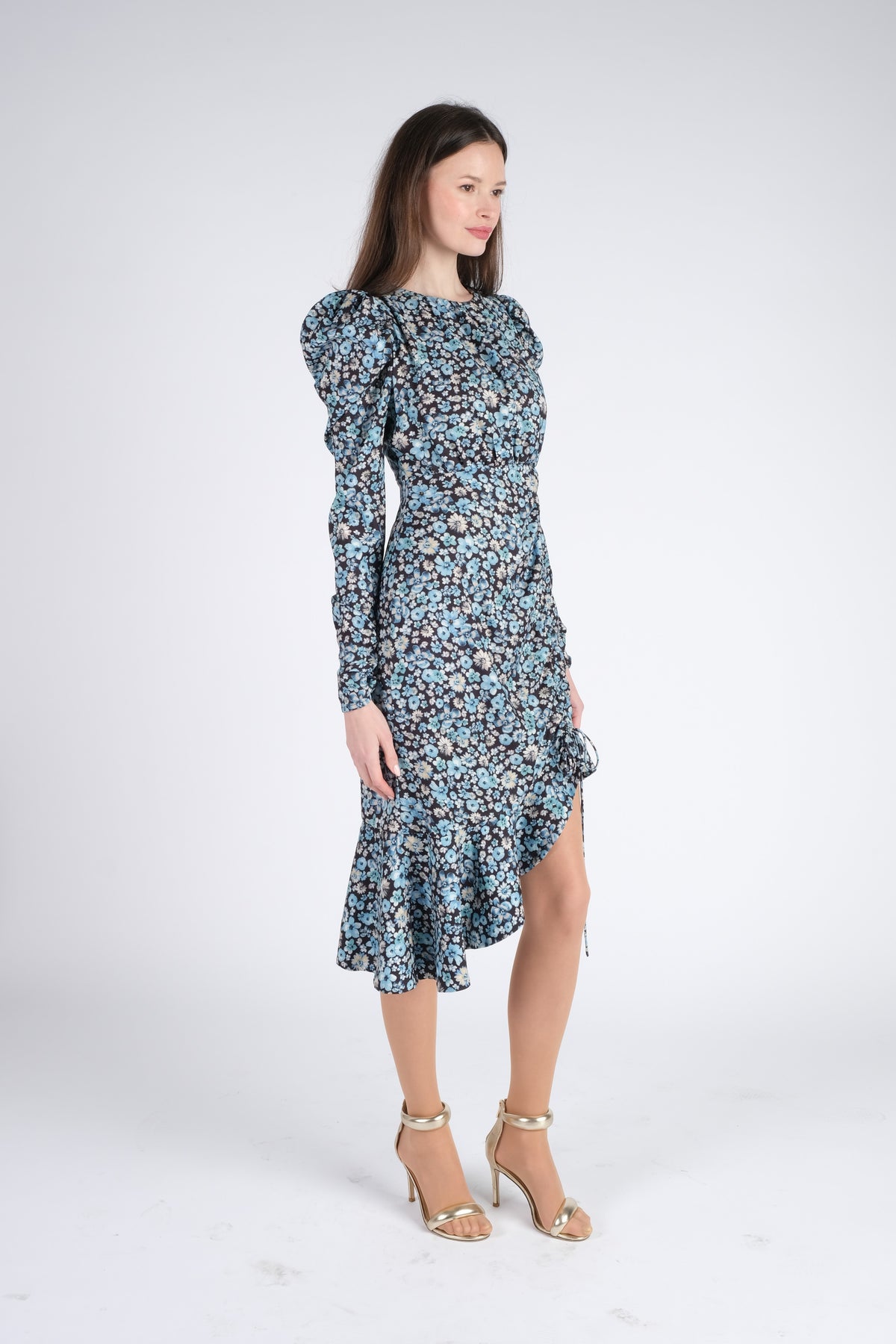 Midi Blue Floral Dress