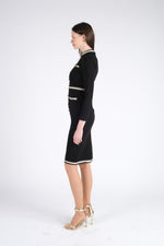 Black Midi Dress with Buttons