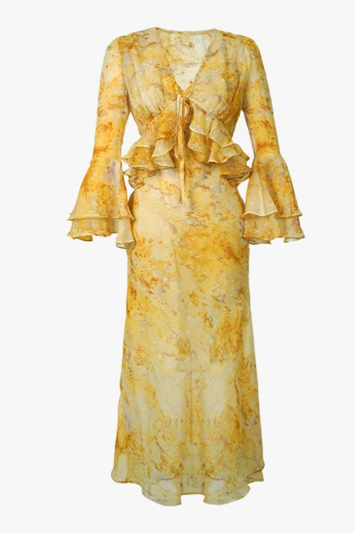 2-piece maxi chiffon dress