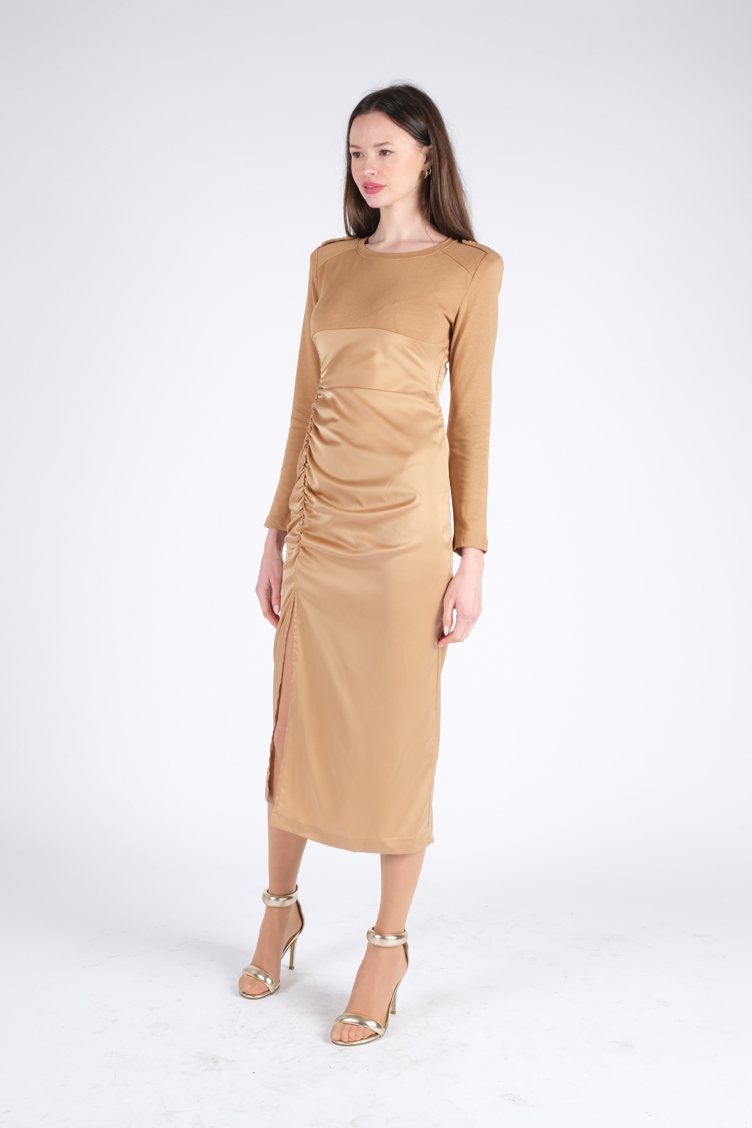 Beige Satin Dress Beige Satin Dress