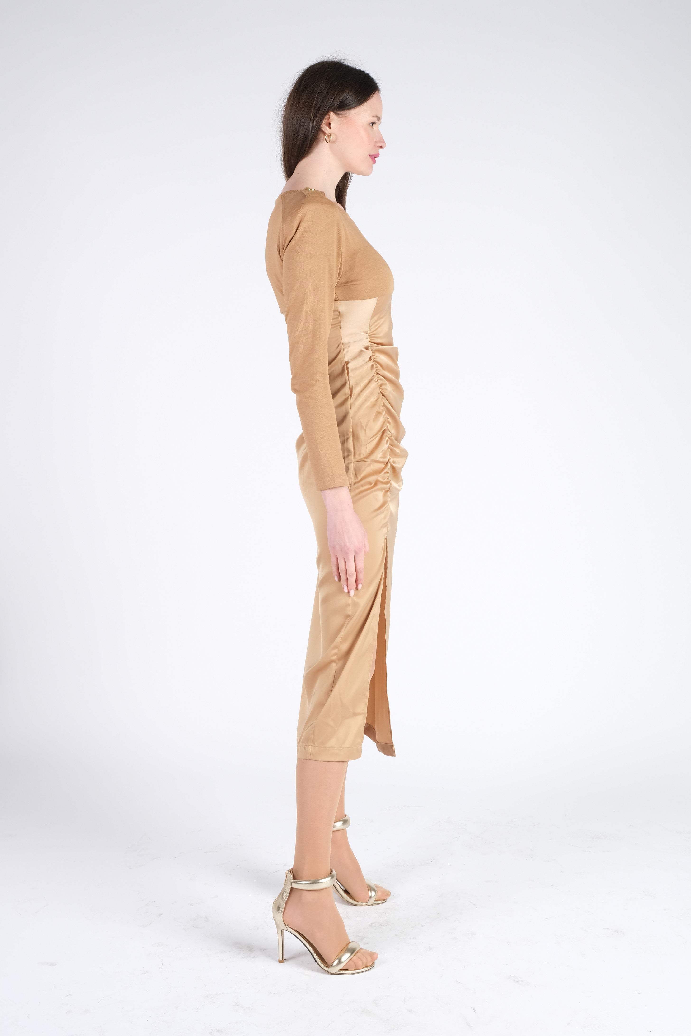 Beige Satin Dress Beige Satin Dress