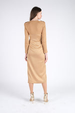 Beige Satin Dress