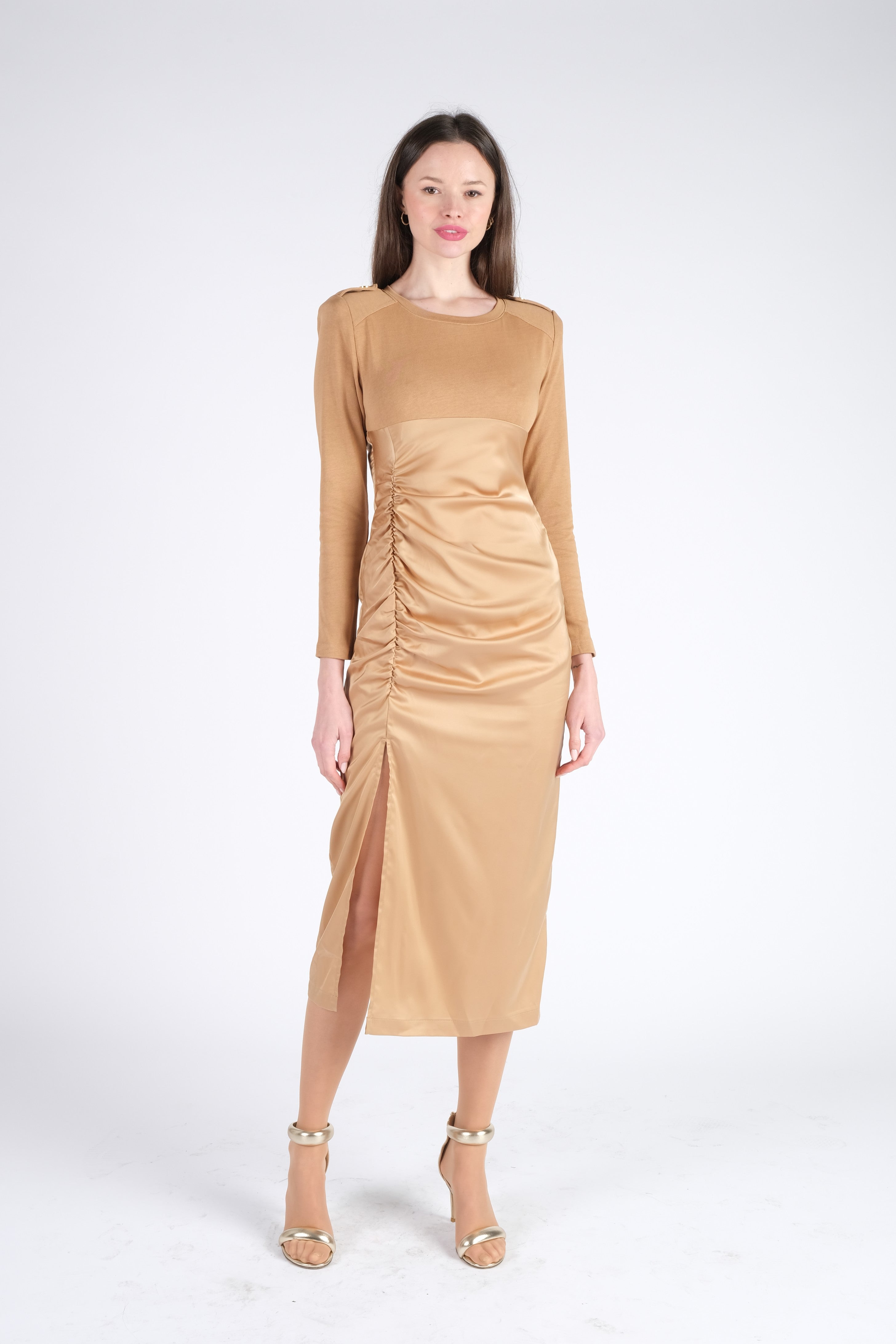 Beige Satin Dress Beige Satin Dress
