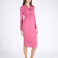 Tie Pink Midi Dress