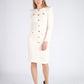 Cream Buttons Midi Dress