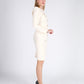 Cream Buttons Midi Dress