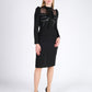 Black Midi Dress with Sequins