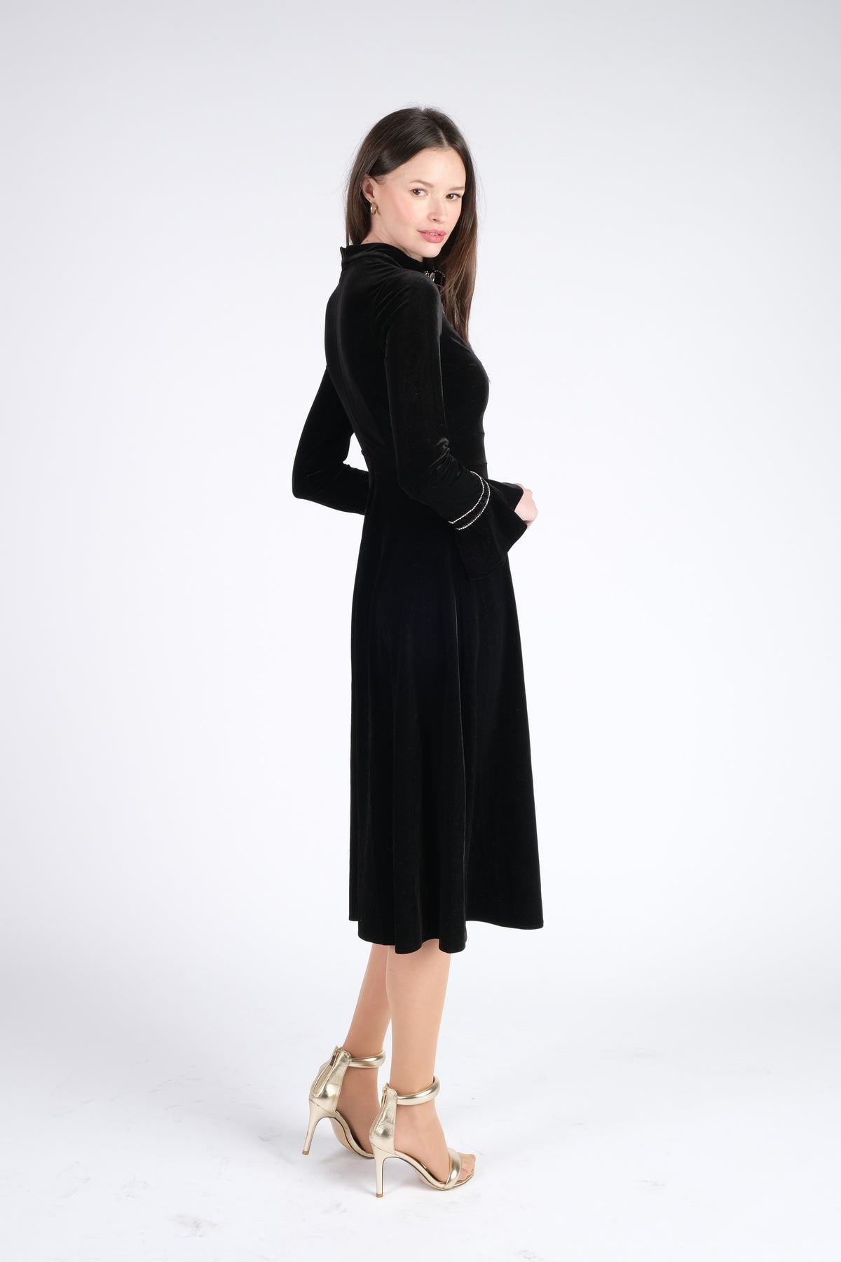Vestido largo de terciopelo negro