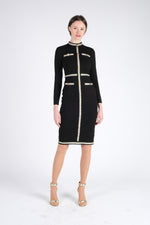 Black Midi Dress with Buttons