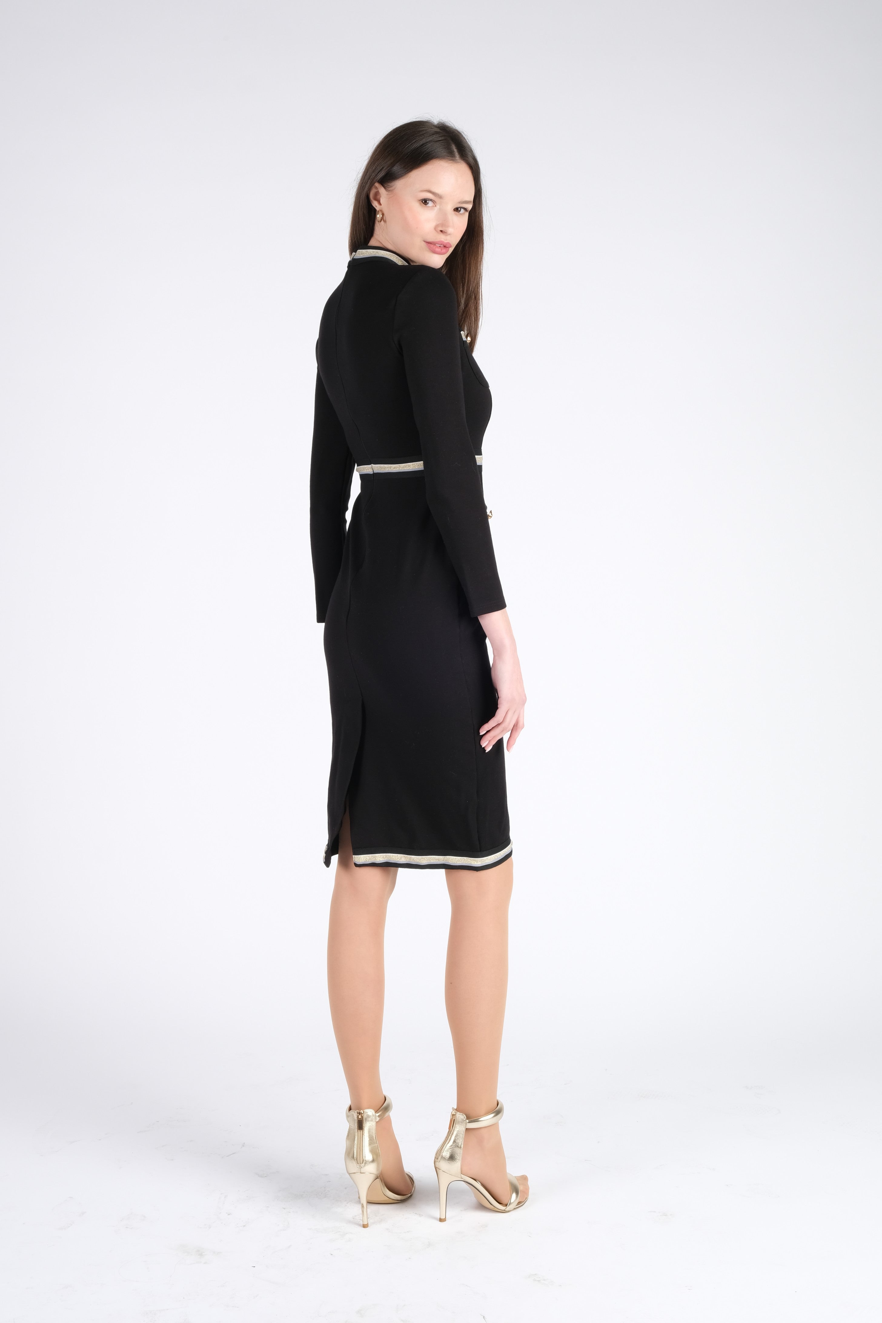 formal black midi dresses Charissa Boat Neck Dress in Size medium measures 42.75 from shoulder to hem Glitter Midi Wedding Guest Dress